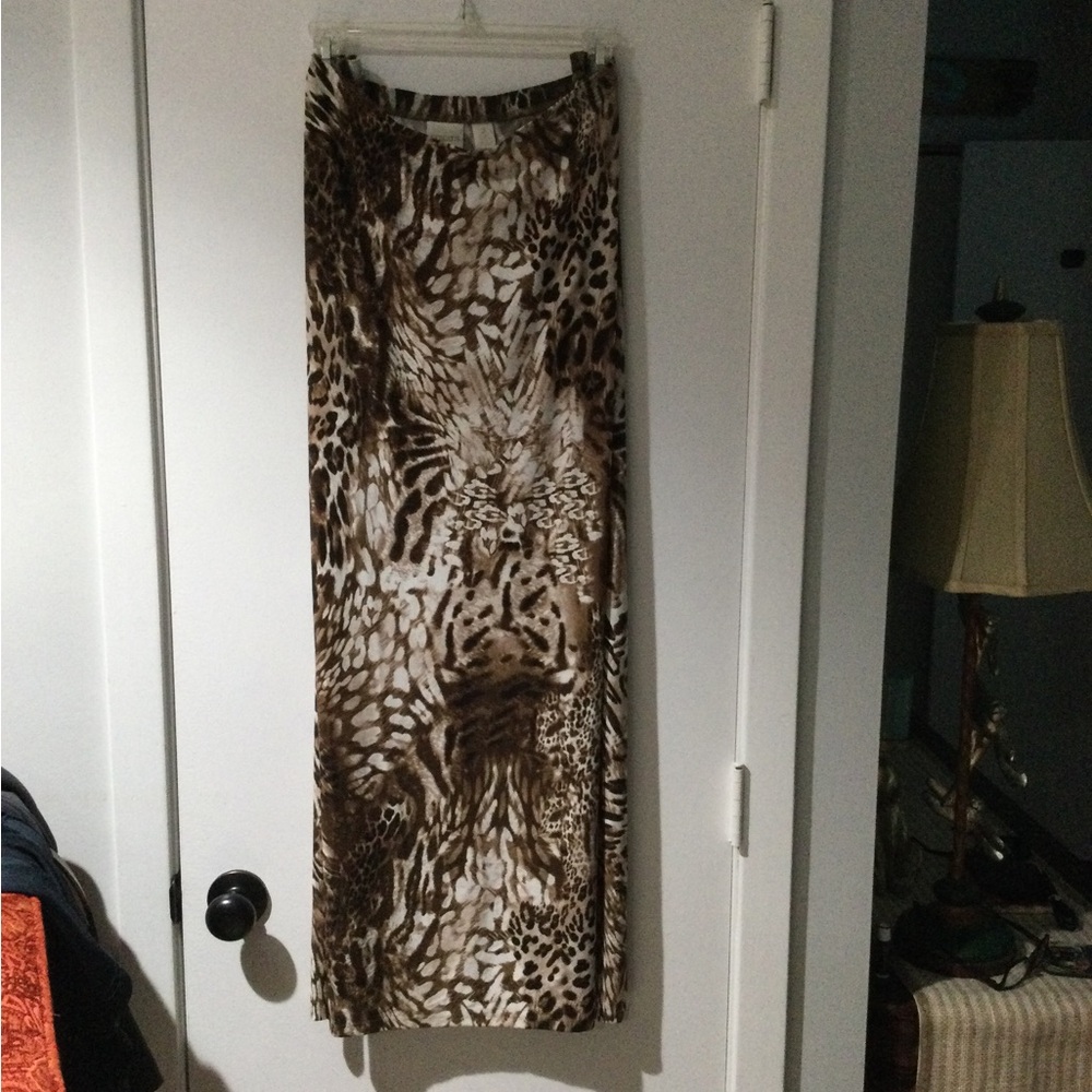 Brown Animal Print Maxi Skirt - Sleek Fall Staple